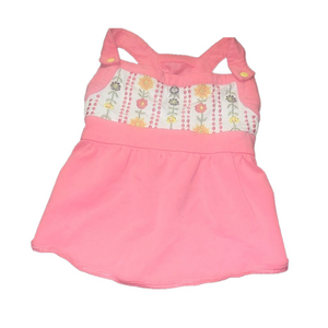 small dog pink floral sundress